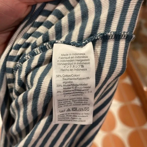 Madewell Ivory and Blue Striped Long Sleeve Shirt - Picture 7 of 8